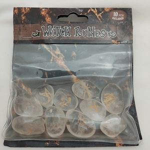 10pc Set of Clear Quartz Crystal Witch Runes - New!